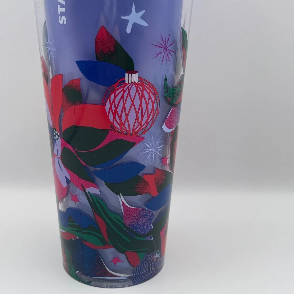 Starbucks 2023‎ Color Changing Holiday Poinsettia Tumbler 24oz With Straw